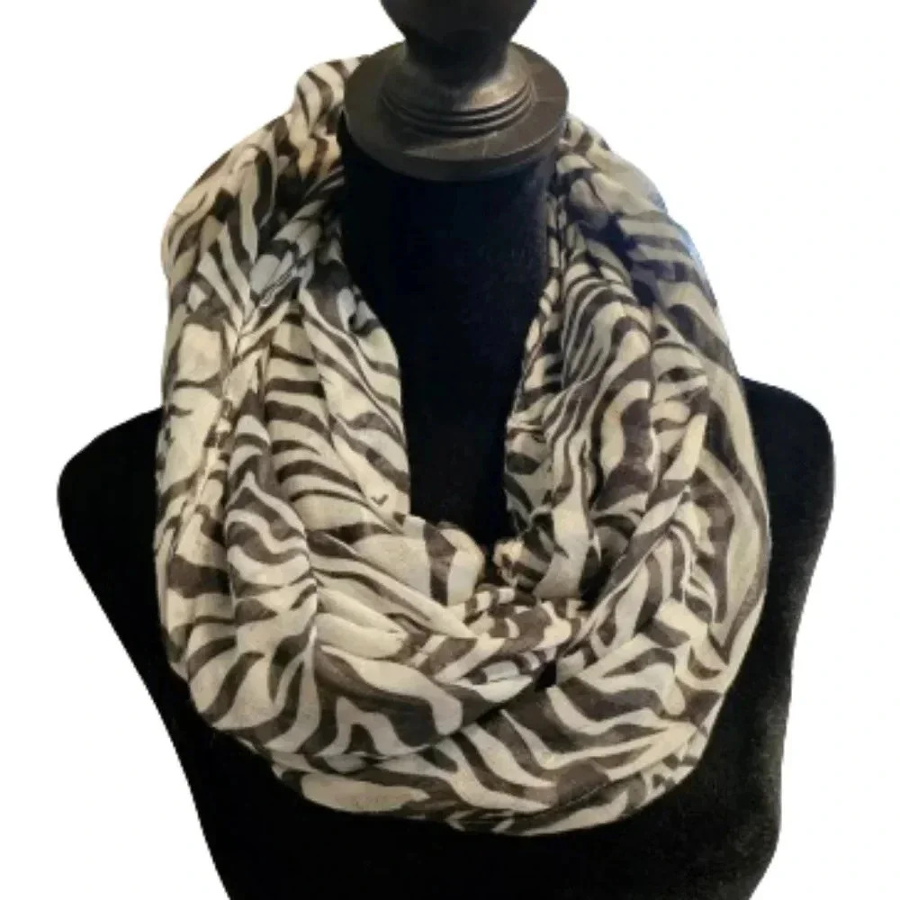 Zebra Print Infinity Scarf